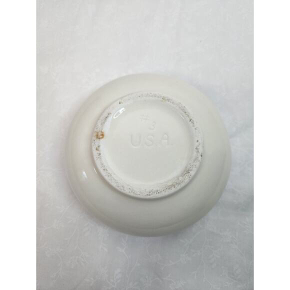 Vintage Oxford Blood Red Cream Pottery Bowl Made in USA #3 5" Scalloped Bowl - Picture 5 of 8